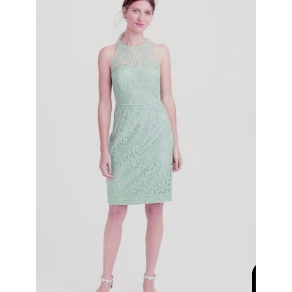J. Crew Pamela Dress,  Leavers Lace, Shale Green Size 6 - Picture 13 of 13
